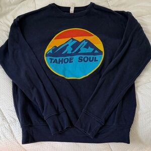 Bella Canvas Dark Blue Crew Neck with Mountain Graphic
